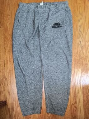 Roots Mont Tremblant Heather Gray Sweatpants with Black Patch Logo, Men's XL